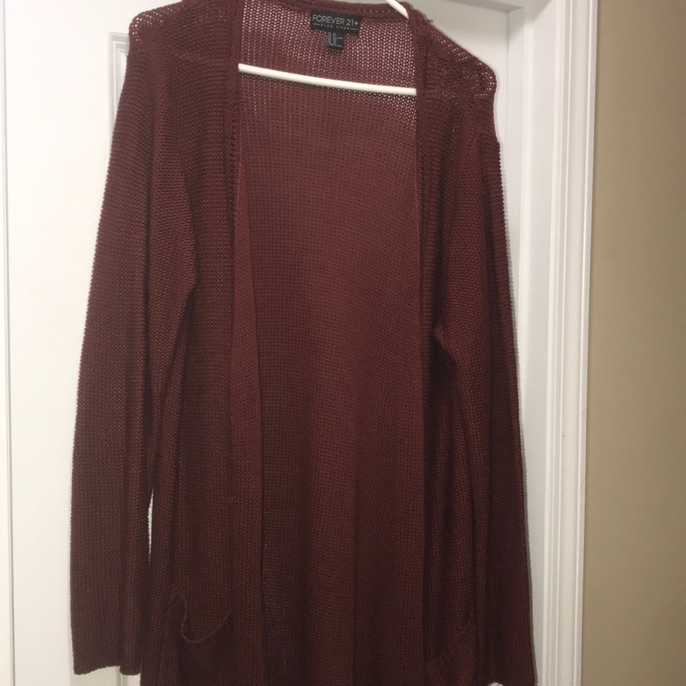 Burnt orange knitted cardigan